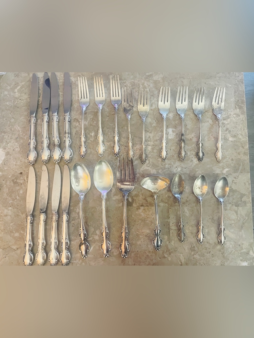 VINTAGE 24 Pcs of REED & BARTON Silverware Dinnerware Ladle Ect: